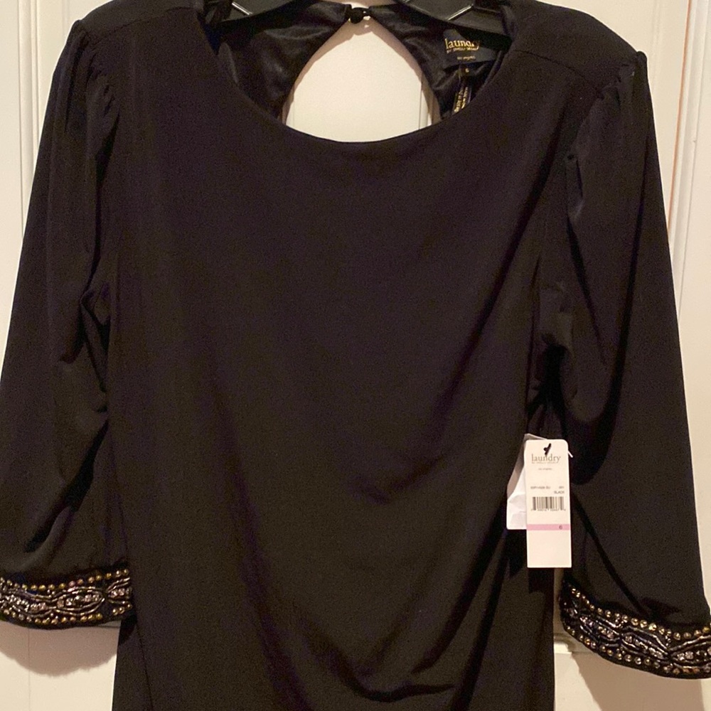 Laundry black embellished sleeves new!